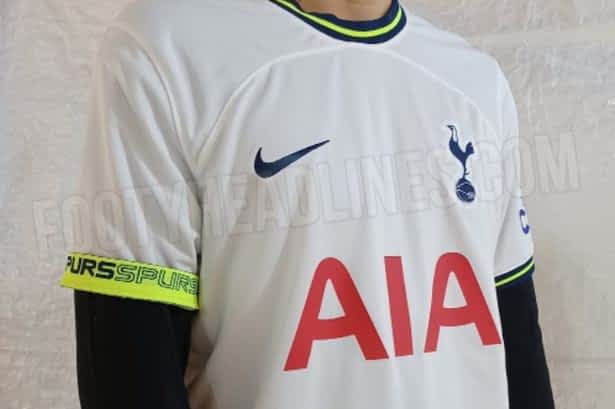 A 'leaked' image of the new Tottenham Hotspur home shirt from Footy Headlines